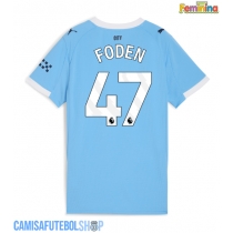 Camisa de time de futebol Manchester City Phil Foden #47 Replicas 1º Equipamento Feminina 2025-26 Manga Curta